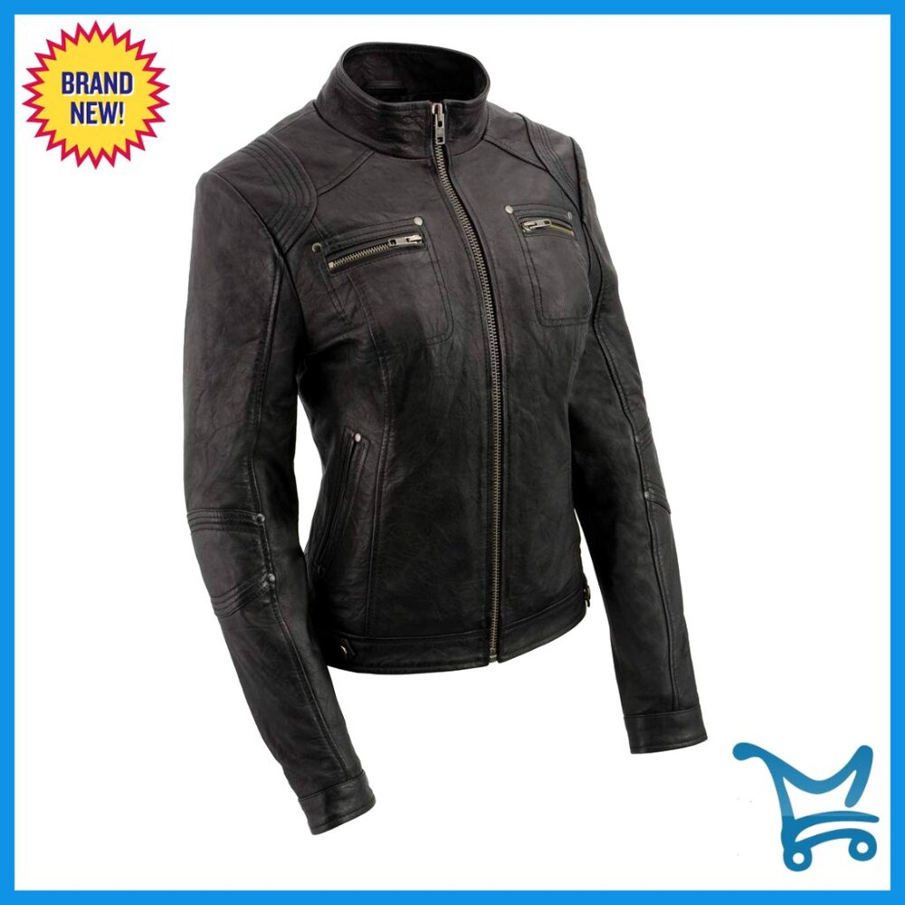 Premium Sheepskin Leather Motorcycle Jacket With Stand Collar